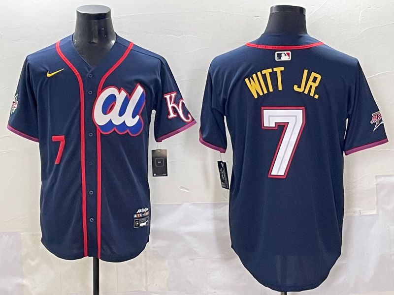 Men 2025 Kansas City Royals #7 Witt jr Drak Blue All star Blank Blue Nike MLB Jersey style 4->kansas city royals->MLB Jersey